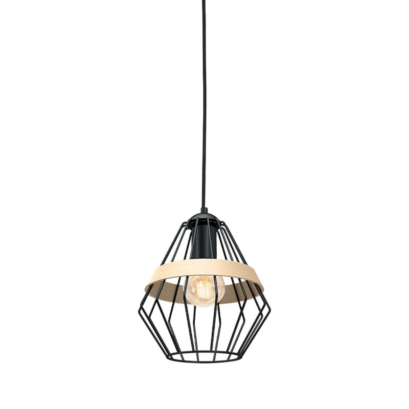 Lampa wisząca Milagro Cliff Black 1xE27 Przestrzenny Klosz 1 szt.