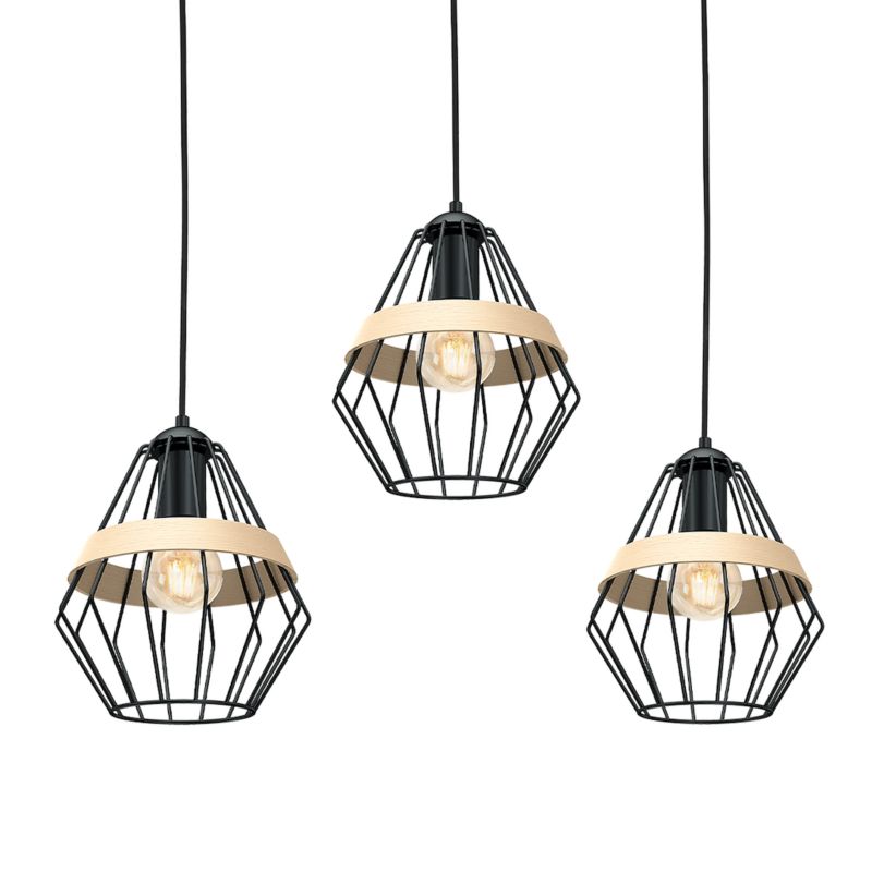 Lampa wisząca Milagro Cliff Black 3 źródła światła 1 szt.