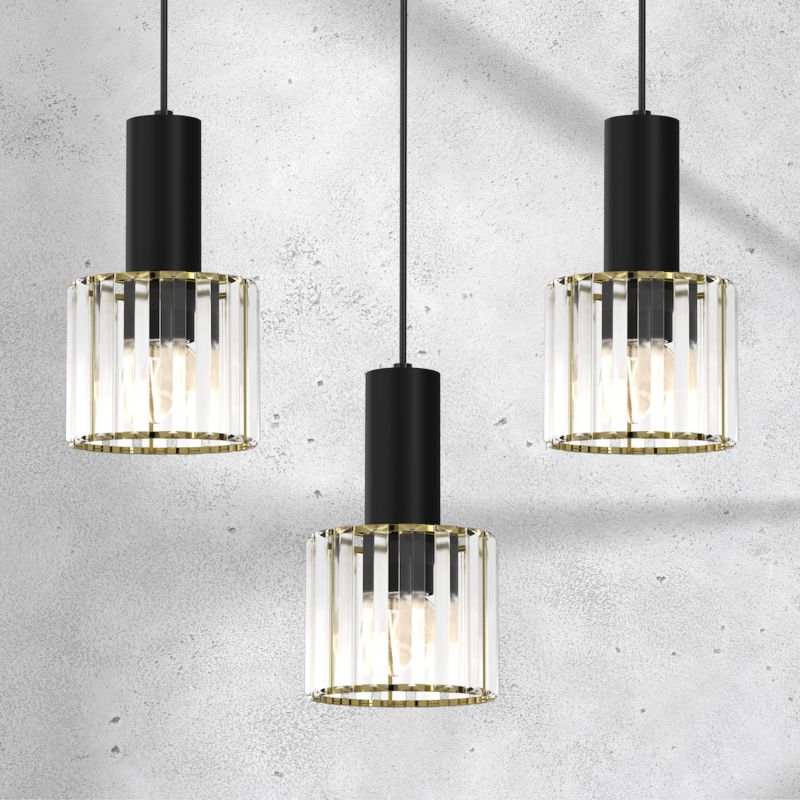 Lampa wisząca Milagro Cristal E27 60W czarny transparentny 1 szt.