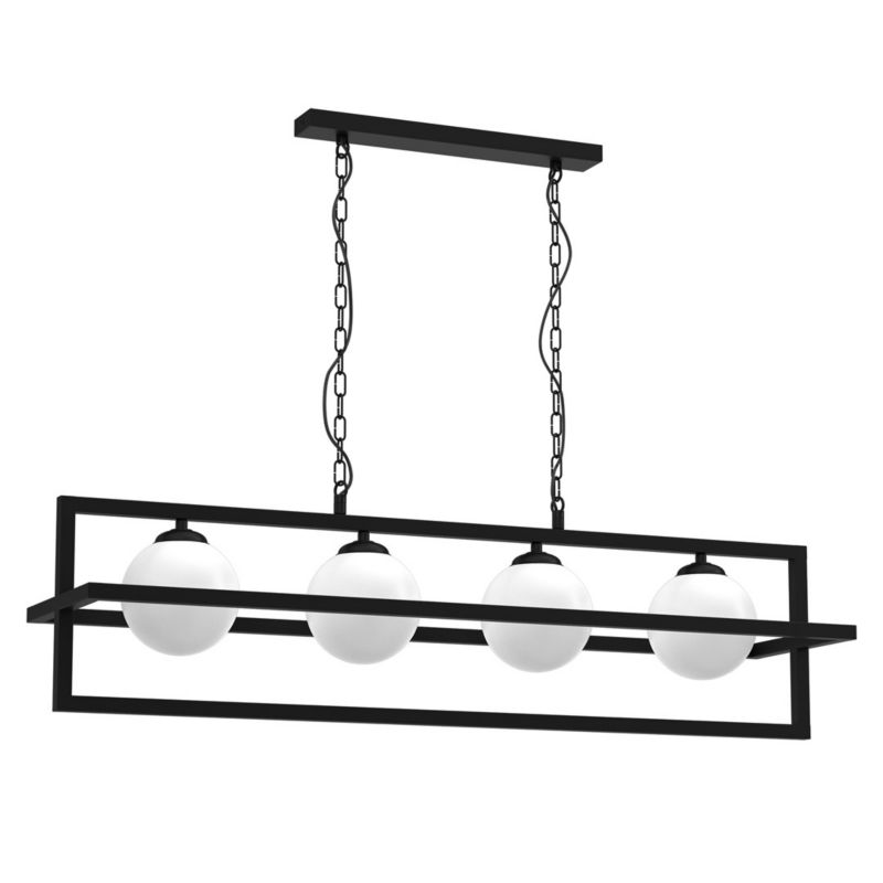 Lampa wisząca Milagro Diego 5705 czarno-biała szerokość 100 cm 4xE14 x 40W 1 szt.