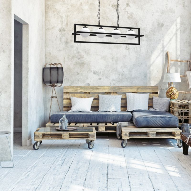 Lampa wisząca Milagro Diego 5705 czarno-biała szerokość 100 cm 4xE14 x 40W 1 szt.