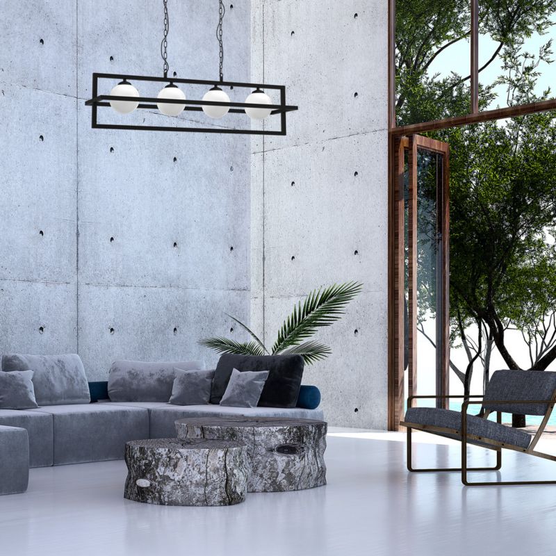 Lampa wisząca Milagro Diego 5705 czarno-biała szerokość 100 cm 4xE14 x 40W 1 szt.