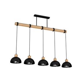 Lampa wisząca MiLAGRO ERIK Black Wood 5xE27 industrialna 1 szt.