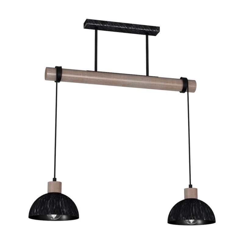 Lampa wisząca MiLAGRO ERIK Sawn Black Patinated Wood 2XE27 1 szt.
