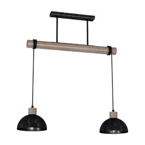 Lampa wisząca MiLAGRO ERIK Sawn Black Patinated Wood 2XE27 1 szt.