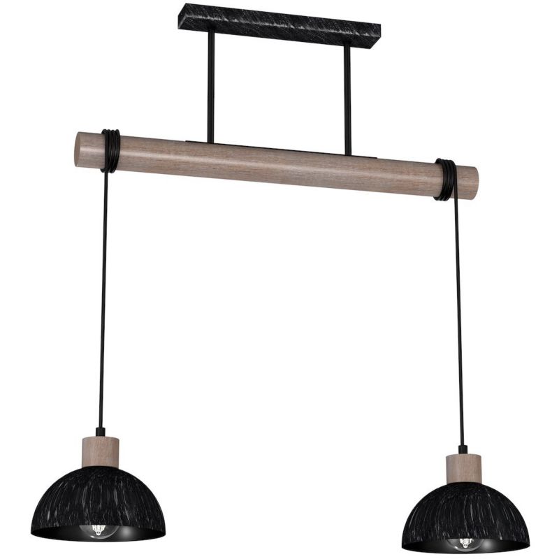 Lampa wisząca MiLAGRO ERIK Sawn Black Patinated Wood 2XE27 1 szt.