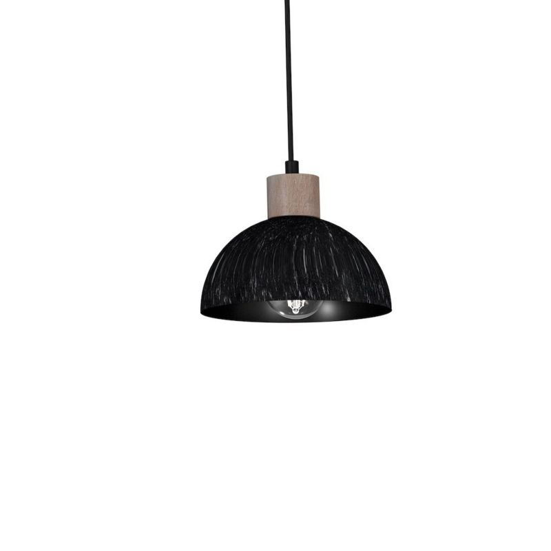 Lampa wisząca MiLAGRO ERIK Sawn Black Patinated Wood 2XE27 1 szt.