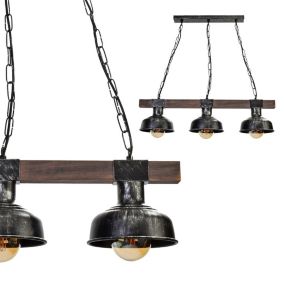 Lampa wisząca Milagro Faro Black Wood 3xE27 Industrialny styl 1 szt.