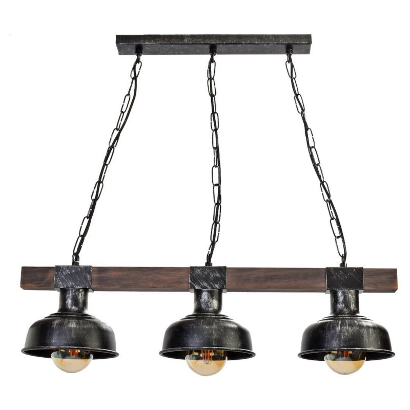 Lampa wisząca Milagro Faro Black Wood 3xE27 Industrialny styl 1 szt.