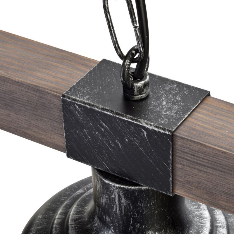 Lampa wisząca Milagro Faro Black Wood 3xE27 Industrialny styl 1 szt.