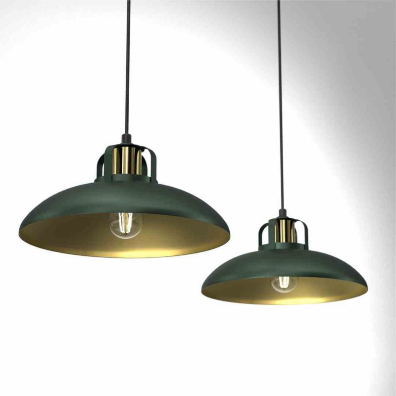 Lampa wisząca Milagro Felix 7106 zielono-złota szerokość 75 cm 2xE27 x 40W 1 szt.