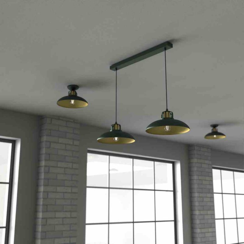 Lampa wisząca Milagro Felix 7106 zielono-złota szerokość 75 cm 2xE27 x 40W 1 szt.