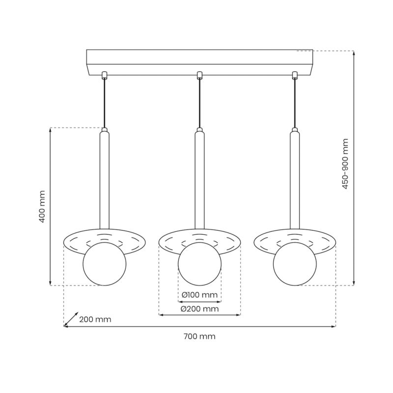 Lampa wisząca Milagro Futura G9 3x33w 1 szt.