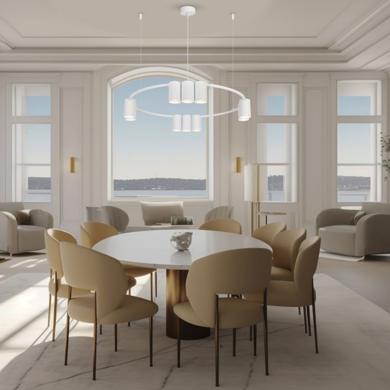 Lampa wisząca Milagro Genesis 3744 biała szerokość 60 cm 10xGU10 x 8W 1 szt.
