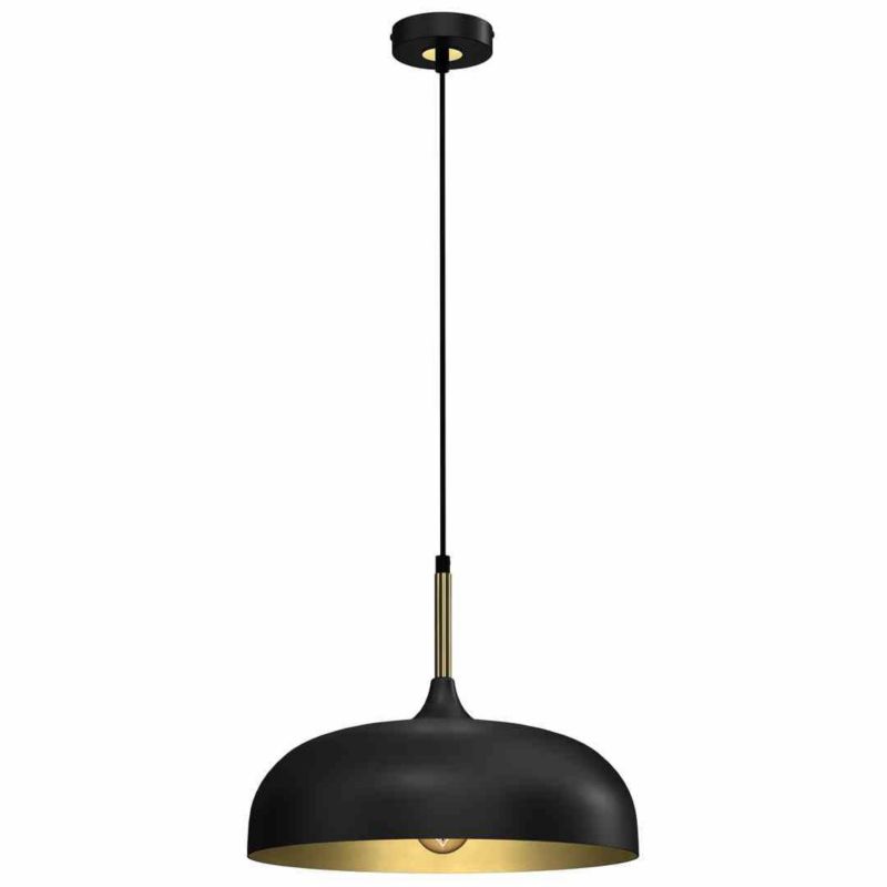 Lampa wisząca Milagro Lincoln 0304 czarno-złota szerokość 35 cm 1xE27 x 60W 1 szt.