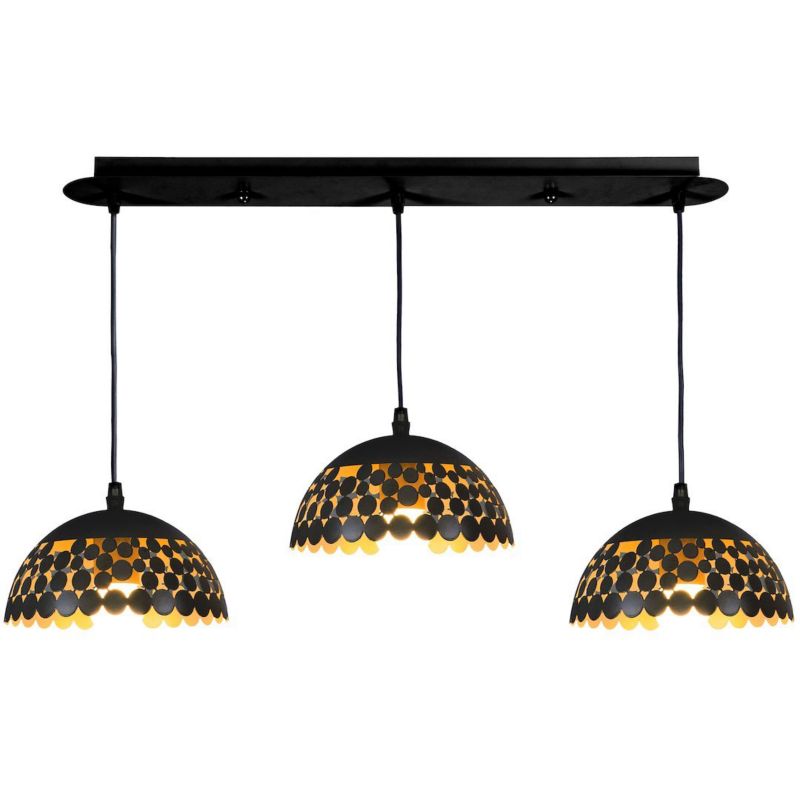 Lampa wisząca Milagro LISA Czarny Złoty 3 źródła światła 1 szt.