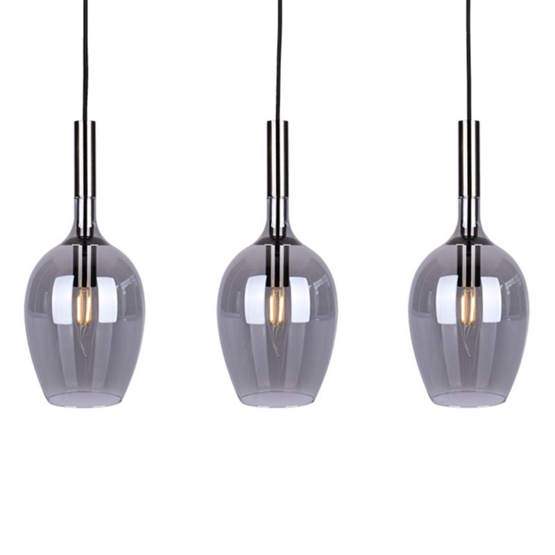 Lampa wisząca Milagro Lugano 8140 czarna-chromowana szerokość 60 cm 3xE14 x 40W 1 szt.