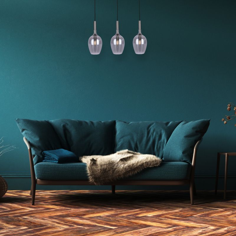 Lampa wisząca Milagro Lugano 8140 czarna-chromowana szerokość 60 cm 3xE14 x 40W 1 szt.