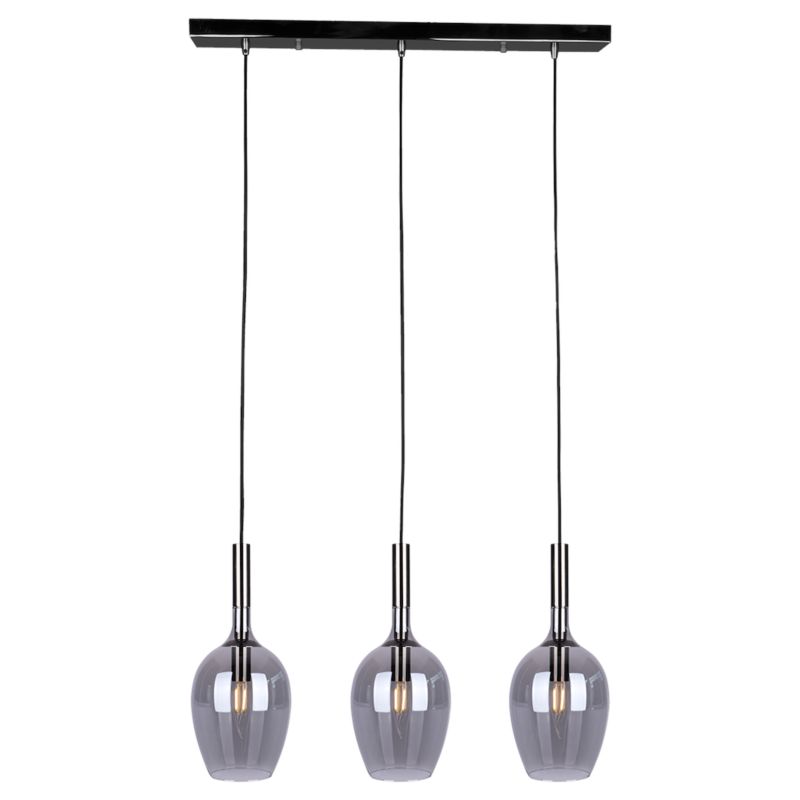 Lampa wisząca Milagro Lugano 8140 czarna-chromowana szerokość 60 cm 3xE14 x 40W 1 szt.