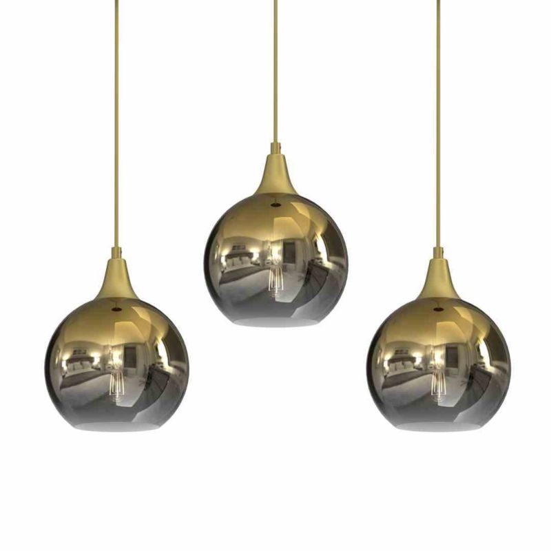 Lampa wisząca Milagro Monte 4029 złoto-dymiona szerokość 60 cm 3xE27 x 60W 1 szt.