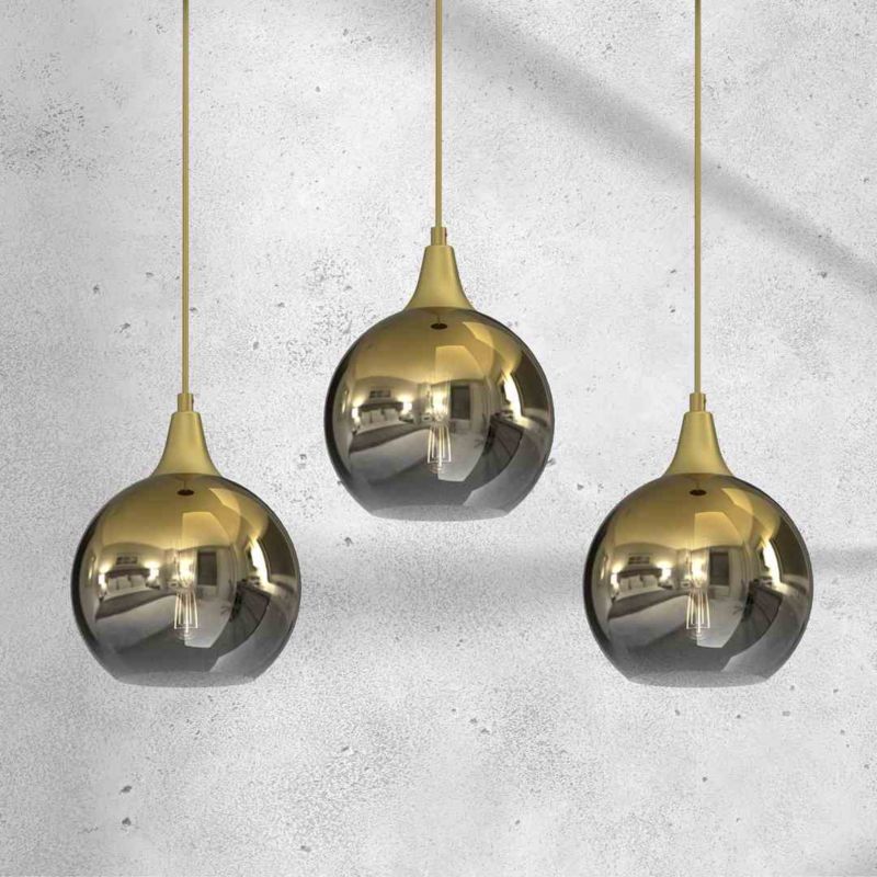 Lampa wisząca Milagro Monte 4029 złoto-dymiona szerokość 60 cm 3xE27 x 60W 1 szt.