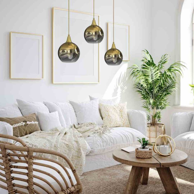 Lampa wisząca Milagro Monte 4029 złoto-dymiona szerokość 60 cm 3xE27 x 60W 1 szt.