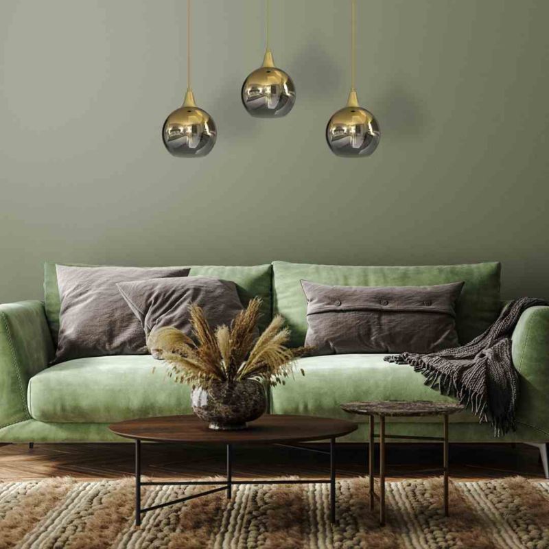 Lampa wisząca Milagro Monte 4029 złoto-dymiona szerokość 60 cm 3xE27 x 60W 1 szt.