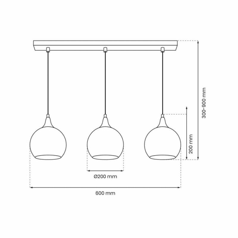 Lampa wisząca Milagro Monte 4029 złoto-dymiona szerokość 60 cm 3xE27 x 60W 1 szt.