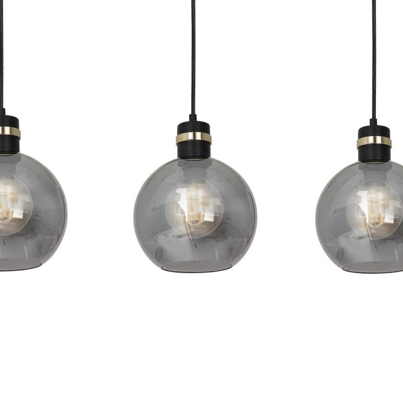 Lampa wisząca Milagro Omega Black Gold 3xE27 Dymione szkło 1 szt.