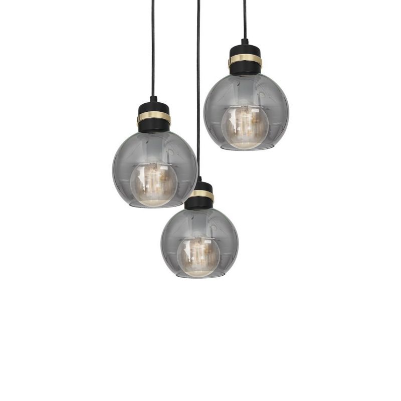 Lampa wisząca Milagro Omega Black/Gold Klosz Kulisty 3xE27 1 szt.