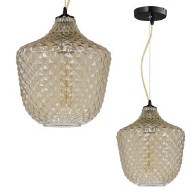 Lampa wisząca Milagro  Orlando 1xE27 Okrągły Klosz Czarna 1 szt.