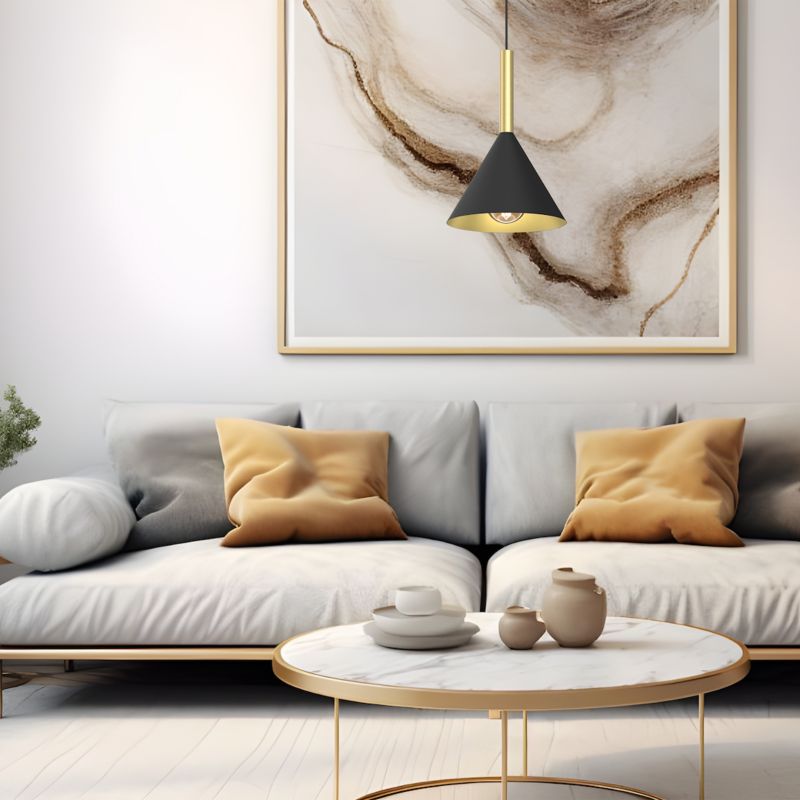 Lampa wisząca Milagro Peru E27 60W czarny złoty 1 szt.