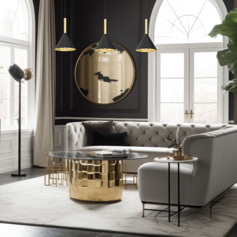 Lampa wisząca Milagro Peru E27 60W czarny złoty 1 szt.