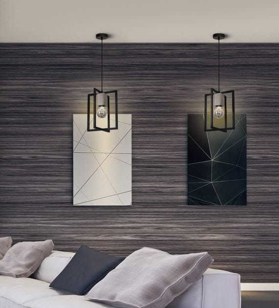 Lampa wisząca Milagro Ralph 7100 czarno-szara szerokość 25 cm 1xE27 x 60W 1 szt.