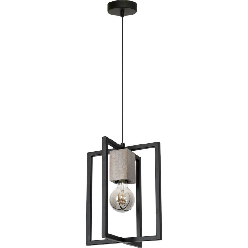 Lampa wisząca Milagro Ralph 7100 czarno-szara szerokość 25 cm 1xE27 x 60W 1 szt.