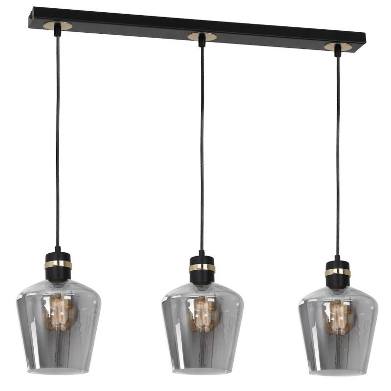 Lampa wisząca Milagro Richmond Black Gold 3xE27 Szklany Klosz 1 szt.
