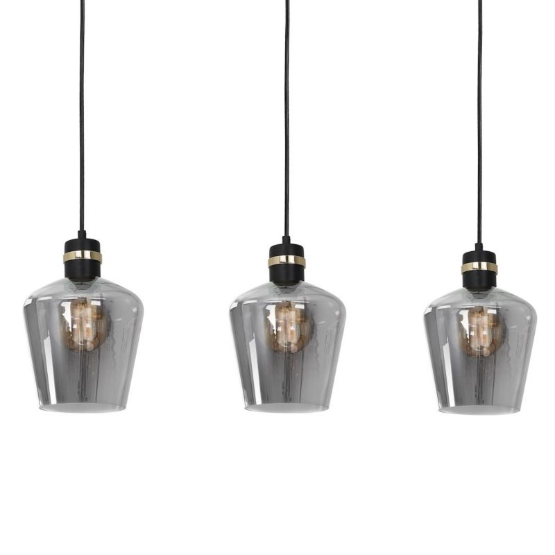 Lampa wisząca Milagro Richmond Black Gold 3xE27 Szklany Klosz 1 szt.