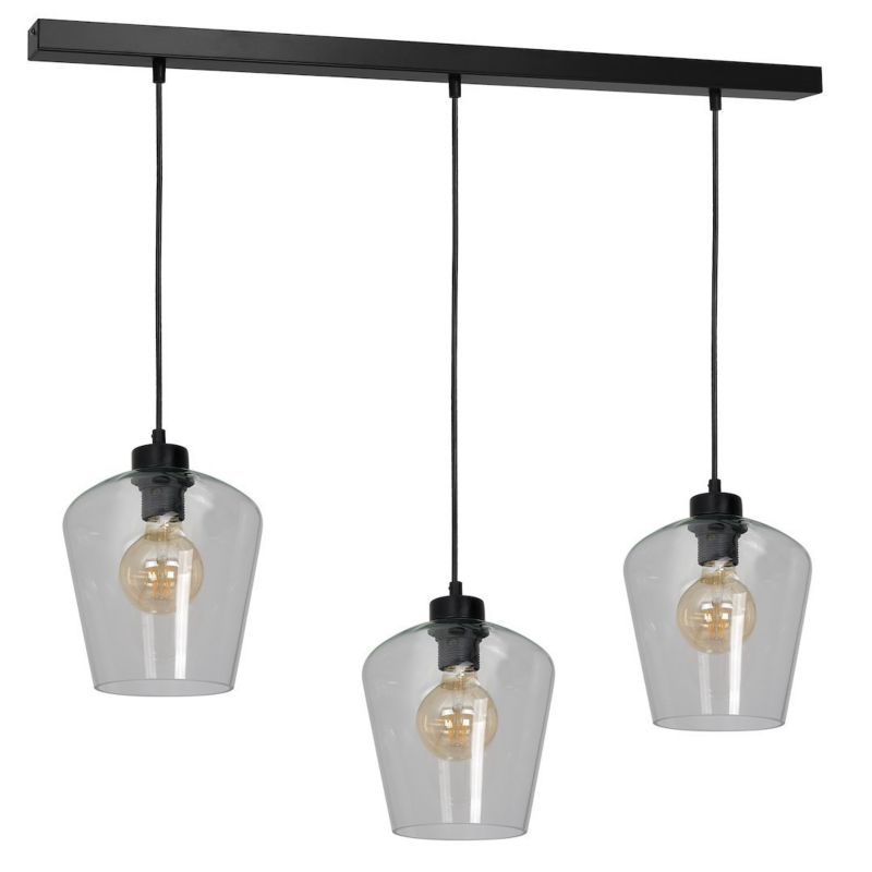 Lampa wisząca Milagro Santiago Clear 3xE27 Dymione szkło 1 szt.