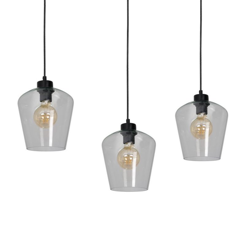 Lampa wisząca Milagro Santiago Clear 3xE27 Dymione szkło 1 szt.