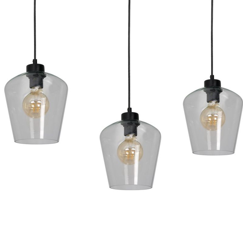 Lampa wisząca Milagro Santiago Clear 3xE27 Dymione szkło 1 szt.