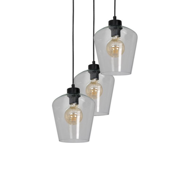 Lampa wisząca Milagro Santiago Clear 3xE27 dymione szkło 1 szt.