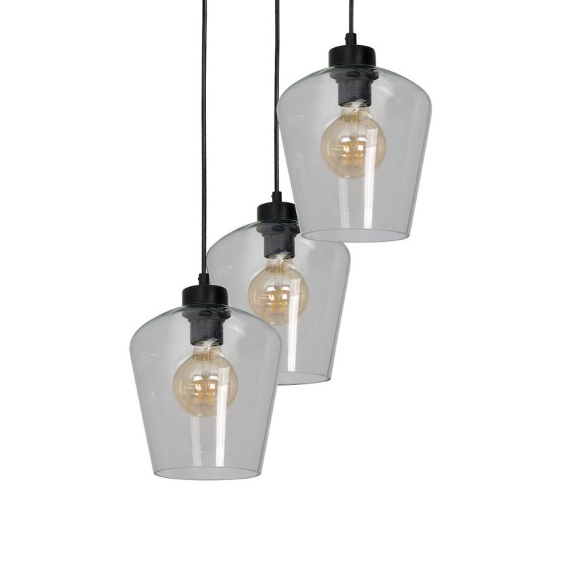 Lampa wisząca Milagro Santiago Clear 3xE27 dymione szkło 1 szt.