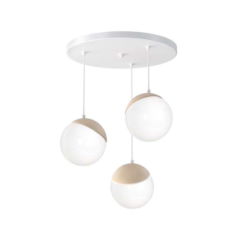 Lampa wisząca Milagro Sfera Wood 3xE14 Metal Szkło Drewno 1 szt.