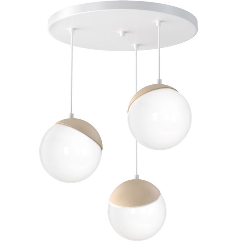 Lampa wisząca Milagro Sfera Wood 3xE14 Metal Szkło Drewno 1 szt.