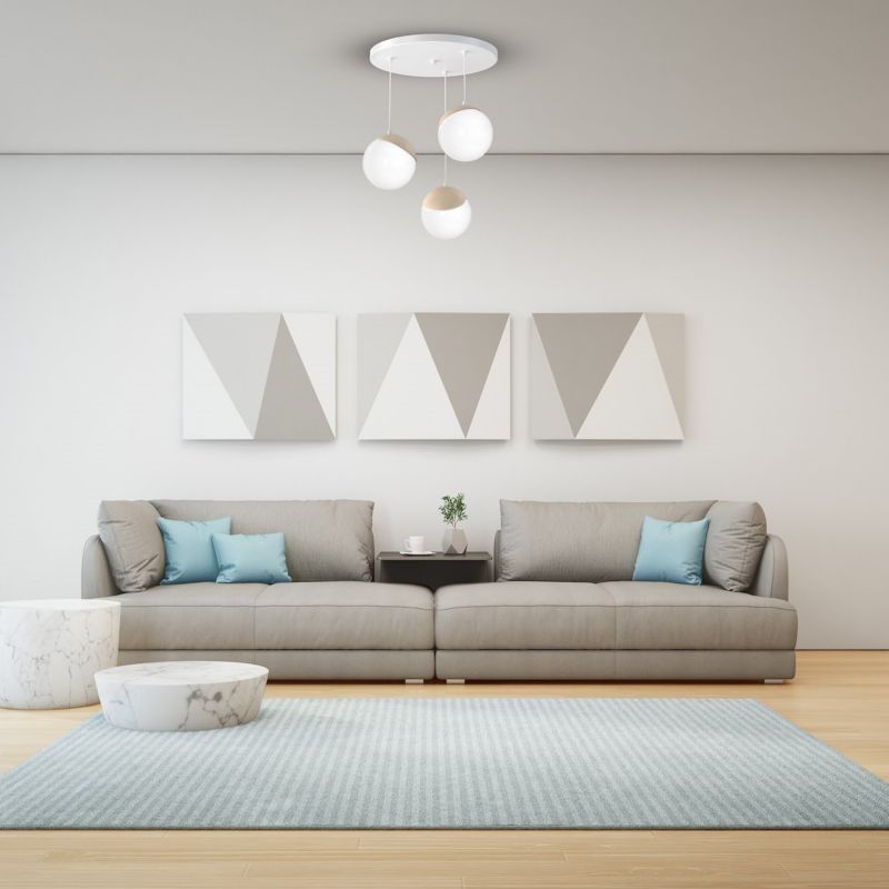 Lampa wisząca Milagro Sfera Wood 3xE14 Metal Szkło Drewno 1 szt.