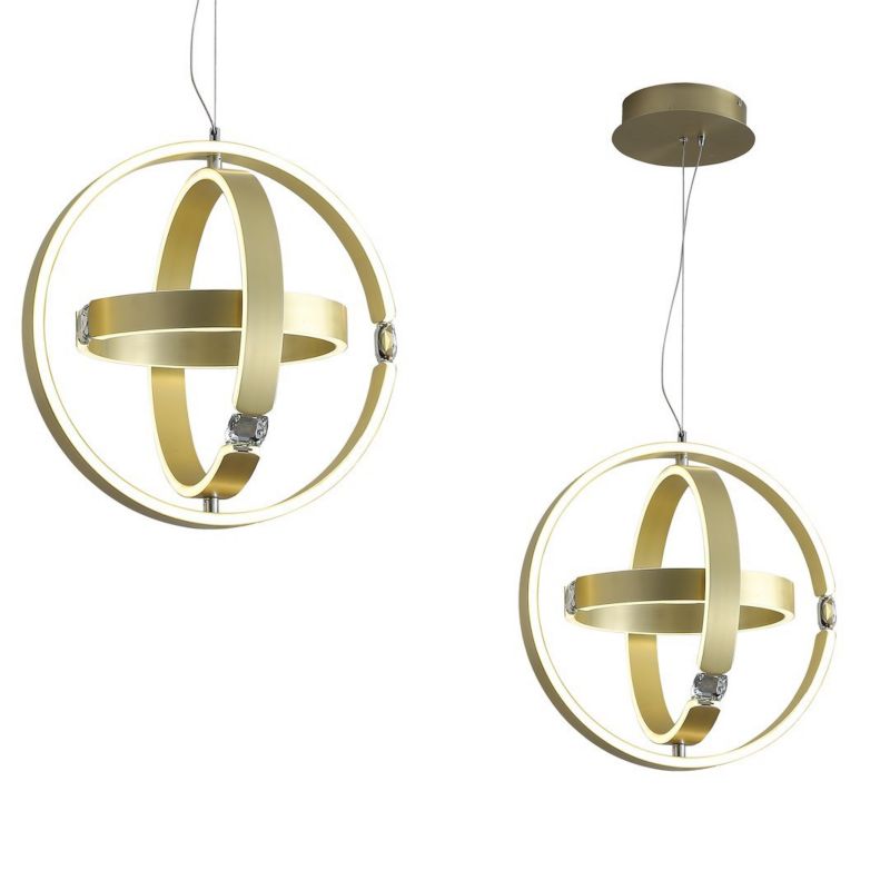 Lampa wisząca Milagro Sirius 80w złoty kryształ 1 szt.