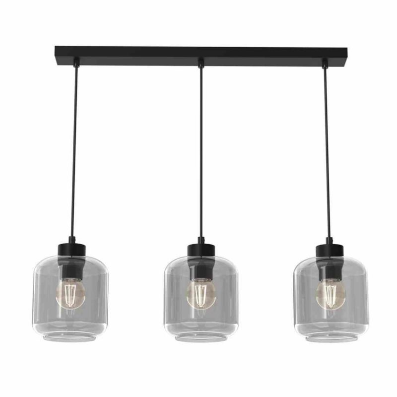 Lampa wisząca Milagro Sombra 3749 czarna-dymiona szerokość 60 cm 3xE27 x 60W 1 szt.