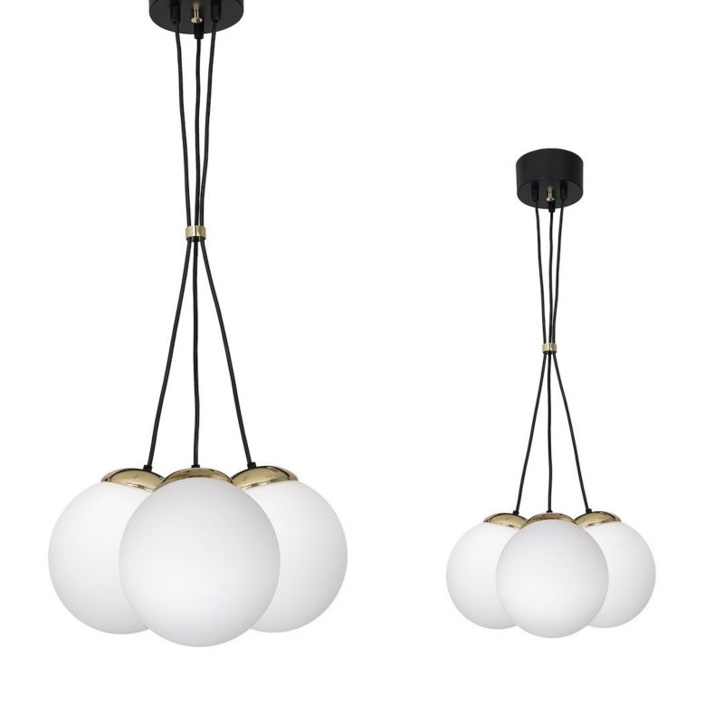 Lampa wisząca Milagro Sparta Black Gold 3xE14 Elegancka 1 szt.
