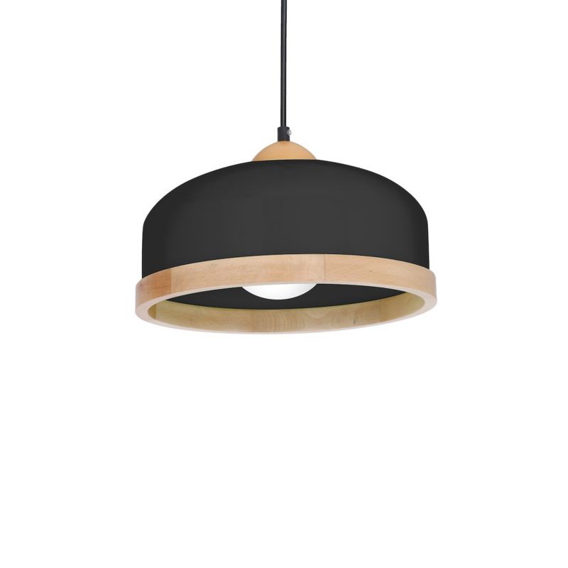 Lampa wisząca Milagro Studio Black 1xE27 metal drewno 1 szt.