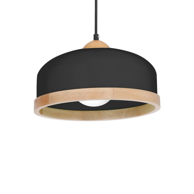 Lampa wisząca Milagro Studio Black 1xE27 metal drewno 1 szt.